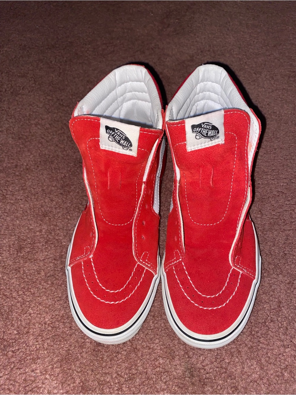 Vans women Slip-On Suede Sneakers - Red & White